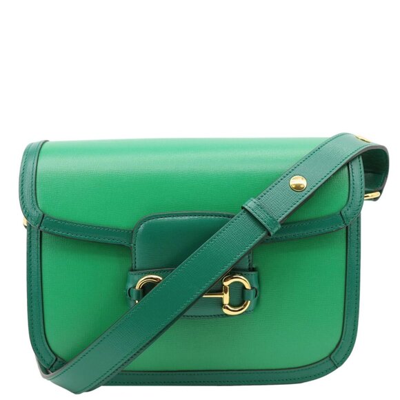 Gucci  Horsebit 1955 Small Leather Shoulder Bag Green 602204 - Picture 1 of 13